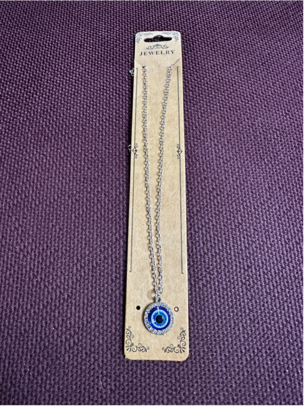 Silver and Blue Evil Eye Pendant Necklace